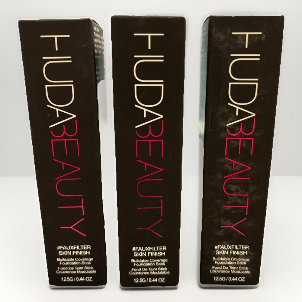 3 Lot  HUDA BEAUTY #FauxFilter Buildable Coverage Foundation Stick  Beignet 335B